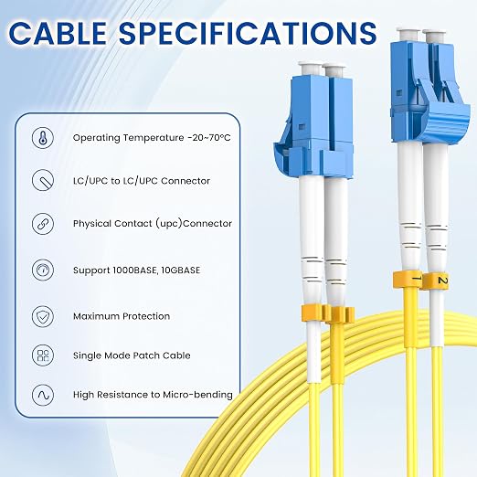 SpeedyCables- LC to LC Single Mode Fiber Patch Cable 3m/10ft, Options 0.2m~200m - Image 5