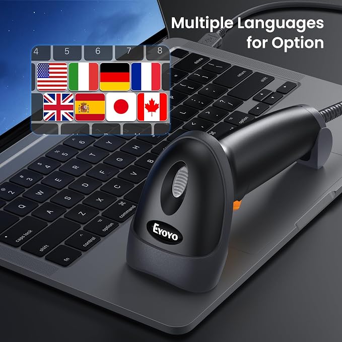 Eyoyo 2D Handheld USB QR Code Scanner, Wired Automatic Barcode Scanner Data - Image 5