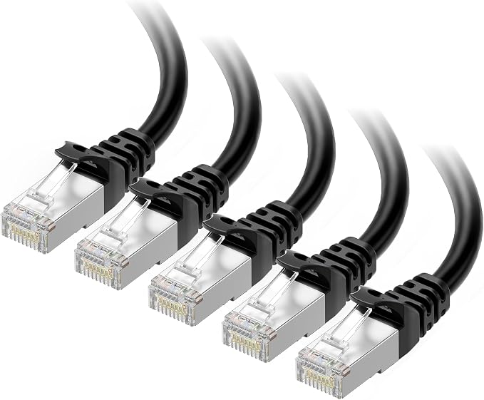 Cable Matters 10Gbps 5-Pack Snagless Shielded Cat 6A Ethernet Cable - 7ft by CableMatters