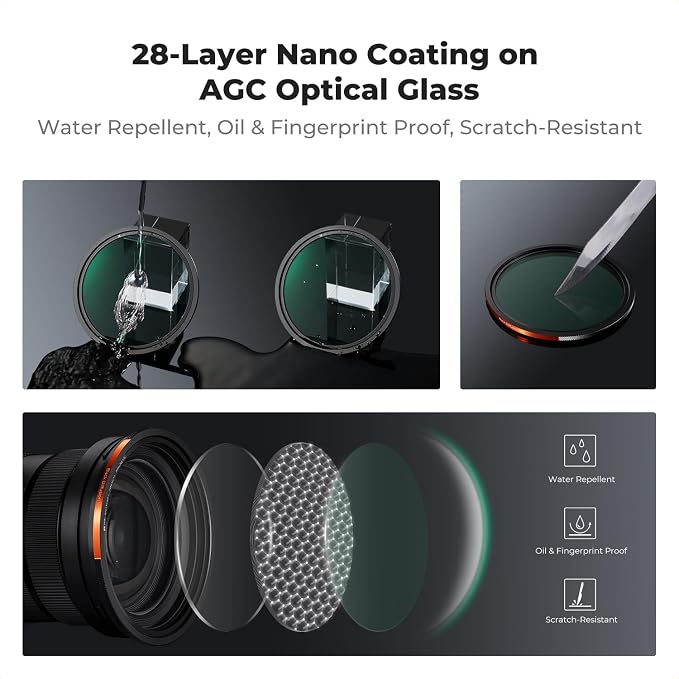 K&F CONCEPT 67mm Magnetic 1s Swap 5-Pack: CPL + VND2-32 + Black Diffusion 1/4 + - Image 4