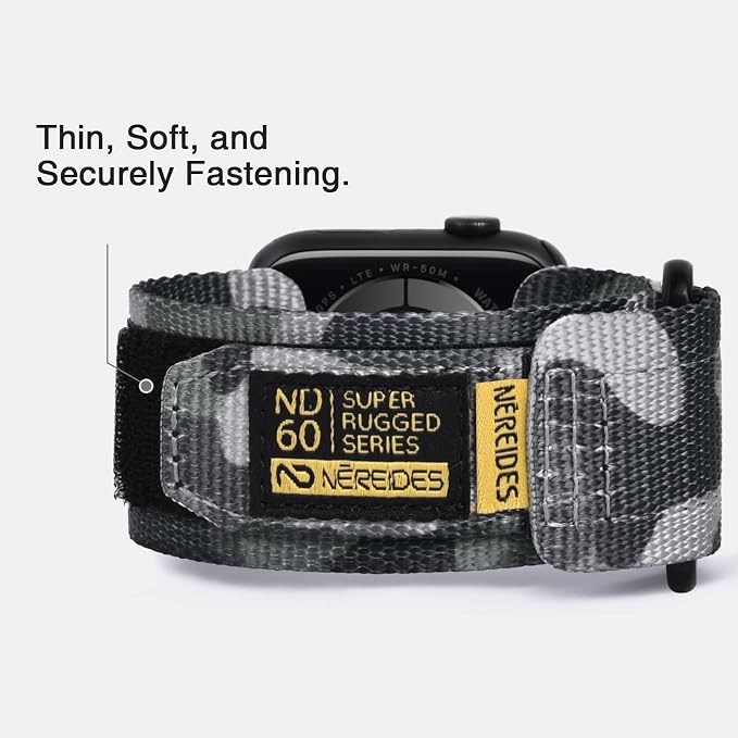 Nereides Compatible with Apple Watch Band Ultra 3/2/1, Nylon Sports Strap with - Image 8