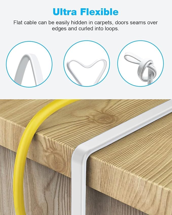 DDMALL CAT 8 Flat Ethernet Cable, 1.5ft 3ft 6ft 10ft 15ft 20ft 25ft 30ft 40ft - Image 5