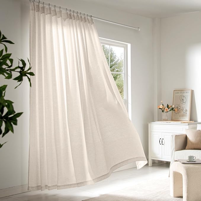Memory Trained Pinch Pleated Curtains 102 Inches Long, Viral Linen Pinch Pleat - Image 2