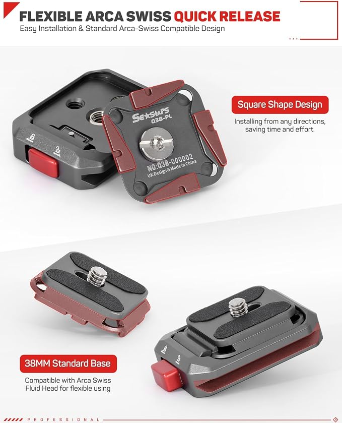 IFOOTAGE Q38 Quick Release Plate, Camera Quick Release Tripod Mount Adapter - Image 4