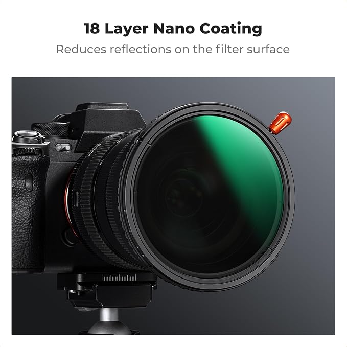 K&F CONCEPT 55mm Black Diffusion Mist Effect 1/4 & Variable ND2-32 & Circular - Image 6