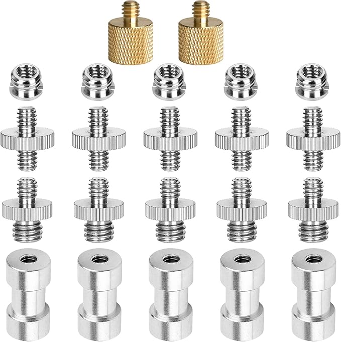 22Pack ChromLives Camera Screw Adapter 1/4 to 1/4 Screw to 3/8 Tripod Adapters by ChromLives