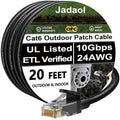 Jadaol Cat 6 Ethernet Cable 20ft, Outdoor&Indoor, 10Gbps Support Cat8/7 Network by Jadaol
