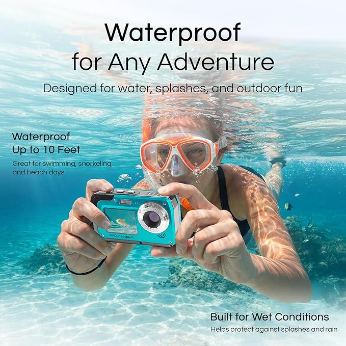 Minolta MN40WP 48MP Waterproof Digital Camera – Dual LCD Screens, 2.7K QHD Video - Image 4