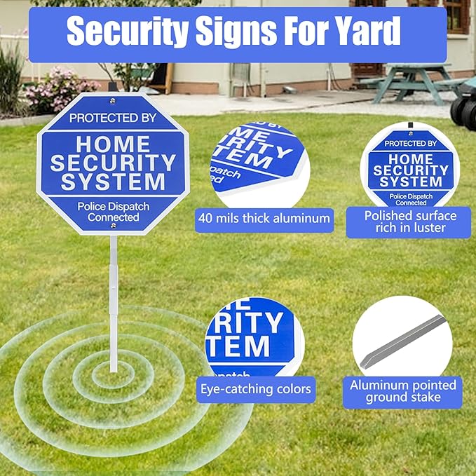 2-Pack Protected By Home Security System Signs - Image 3