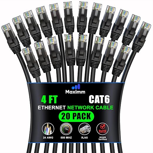 Maximm Cat 6 Ethernet Cable 4 ft by MaximmCable
