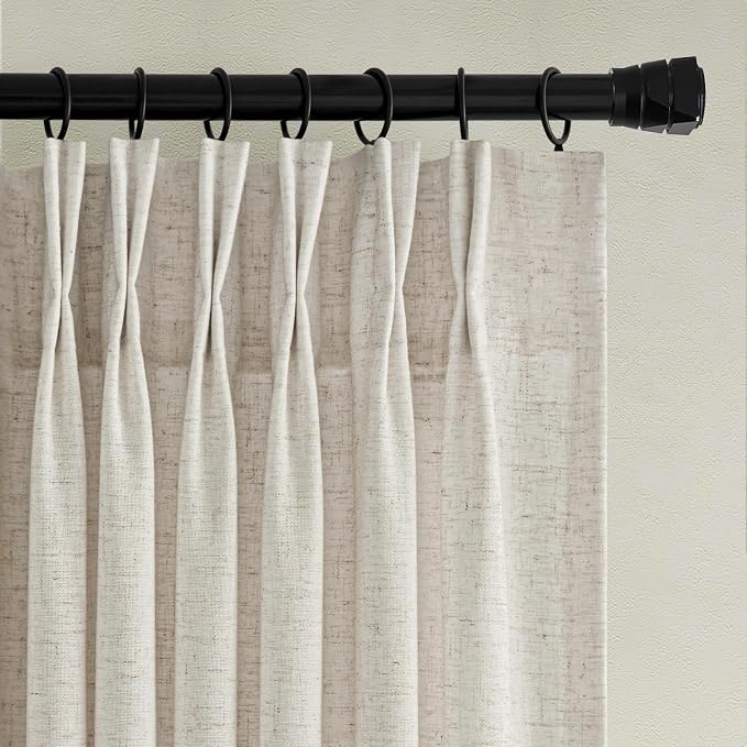 Memory Trained Pinch Pleated Curtains 80 Inches Long, Viral Linen Pinch Pleat - Image 10
