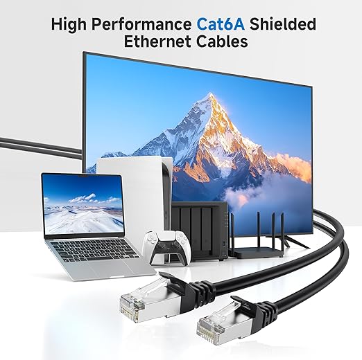 Cable Matters 10Gbps Snagless Short Shielded Cat 6A Ethernet Cable - 3ft - Image 2