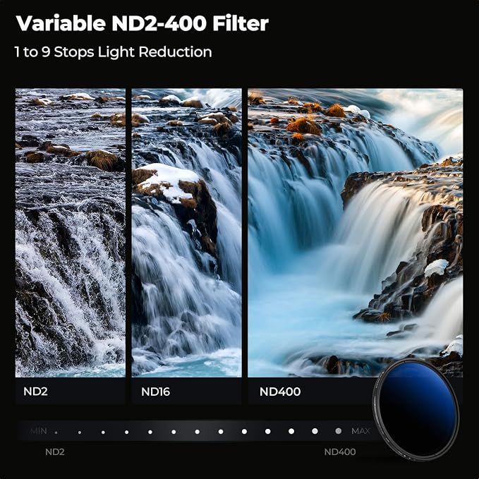 K&F CONCEPT 39mm Variable ND Lens Filter ND2-ND400 18 Multi-Layer Coatings - Image 3