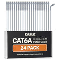 Everest Ultra Slim Cat6a Ethernet Patch Cables 3ft Gray by EverestMediaSolutions