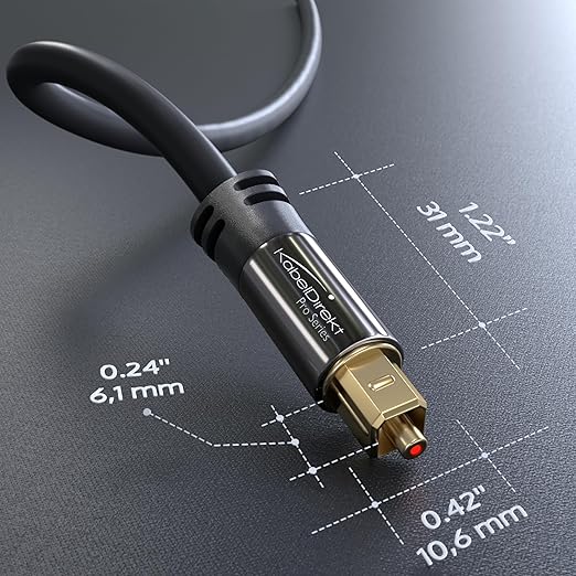 KabelDirekt TOSLINK – Optical Audio Cable – 50ft – Fiber Optic Cord, S/PDIF - Image 7