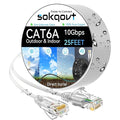 Cat6a Ethernet Cable Slim 25ft Outdoor&Indoor, 28AWG Pure Copper Cat6 Internet by Unknown