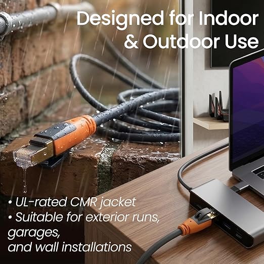 Cat 8 Ethernet Cable 60ft, High Speed LAN Cables 40Gbps 2000MHz Shielded - Image 10