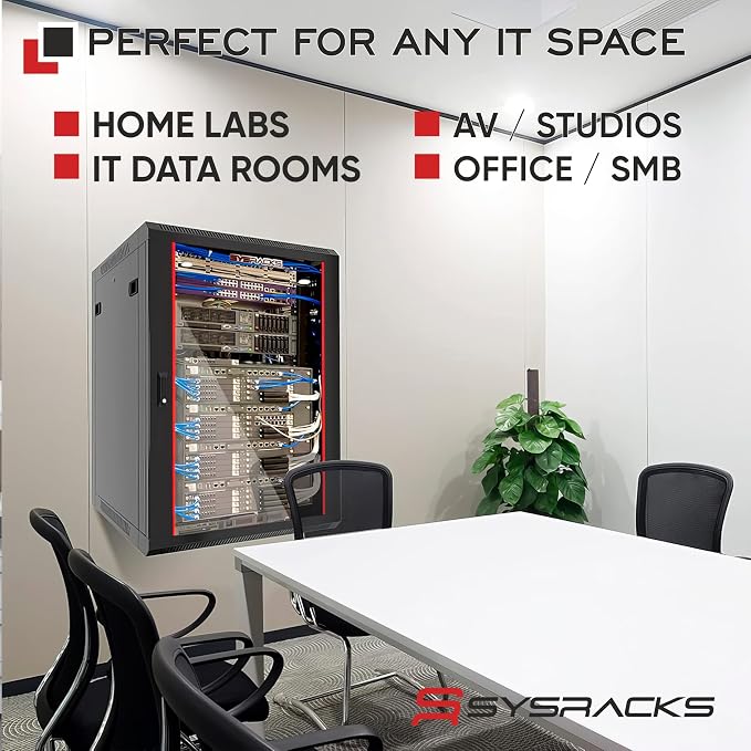 15U Wall Mount Server Rack Cabinet – 19" Network Rack Enclosure, PDU & 2 Shelves - Image 8