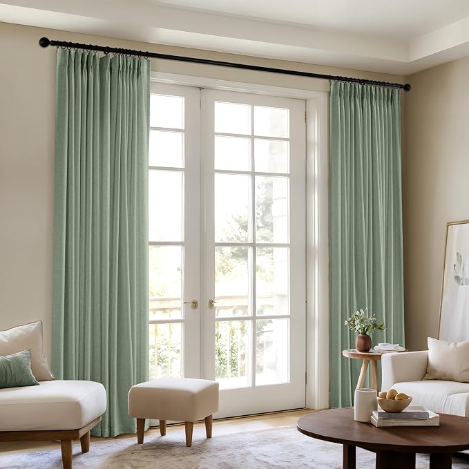 Memory Trained Pinch Pleated Curtains 63 Inches Long, Viral Linen Pinch Pleat - Image 3