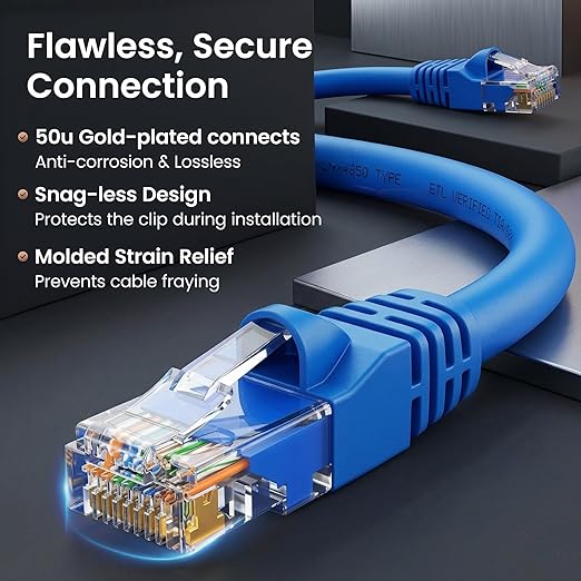 GEARit Cat 6 Ethernet Patch Cable 1.5 ft Blue - Image 4