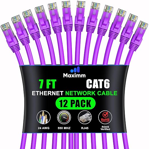 Maximm Cat 6 Ethernet Cable - 7 ft by MaximmCable