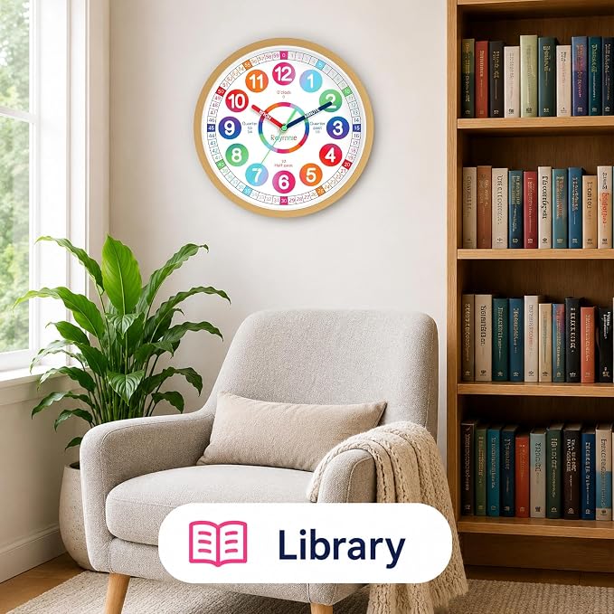 Roymnie Wall Clock Battery Operated 14 Inch Silent Non Ticking Large Teaching - Image 6