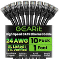 GEARit Cat 6 Ethernet Patch Cable 1 ft Black Cat6 Patch Cables 1ft by GEARit