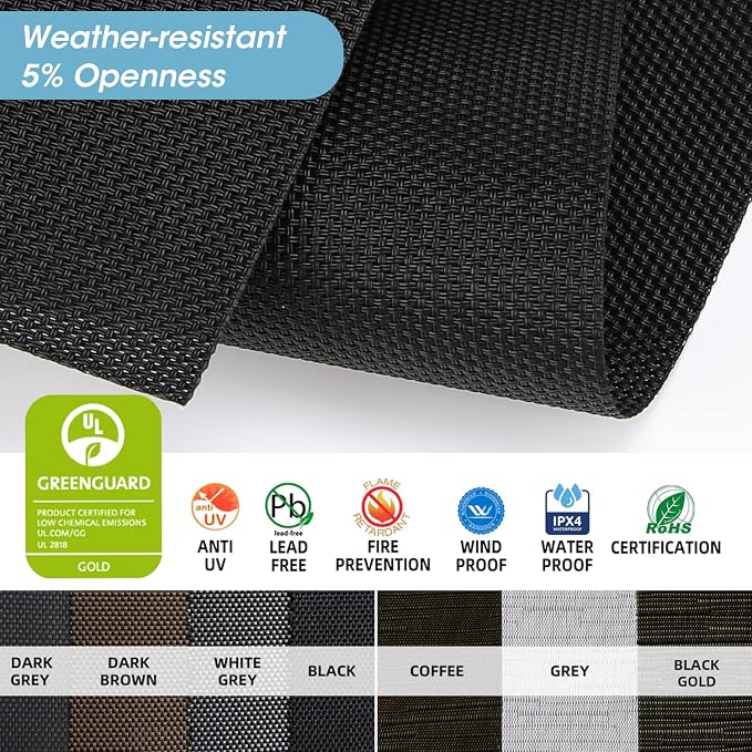 SmartWings Motorized Outdoor Patio Shades Roll Up Blinds - Image 4
