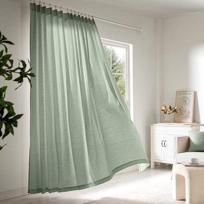 Memory Trained Pinch Pleated Curtains 80 Inches Long, Viral Linen Pinch Pleat - Image 2