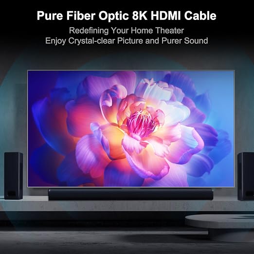 RUIPRO 8K Detachable Full Fiber Optic Armored HDMI 2.1 Cable 15FT, Ultra High - Image 8