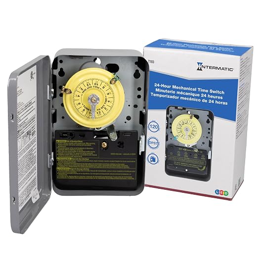 Intermatic T103 24-Hour Mechanical Timer Switch - 120V DPST by Intermatic