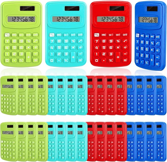 LEIFIDE 48 Pack Pocket Calculator Small Bulk Basic 4 Function Calculator 8 by LEIFIDE