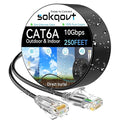 Cat6a Ethernet Cable Slim 250ft Outdoor&Indoor, 28AWG Pure Copper Cat6 Internet by Unknown