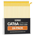 Everest Ultra Slim Cat6a Ethernet Patch Cables 0.5ft Yellow by EverestMediaSolutions