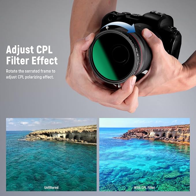 NEEWER 2 in 1 55mm Variable ND Filter ND2–ND32&CPL Filter No X Cross/30 Layer - Image 5