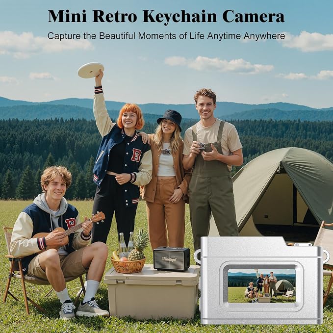 Mini Keychain Digital Camera 1080P, Ultra-Portable Small Retro Camera 32GB Card - Image 8