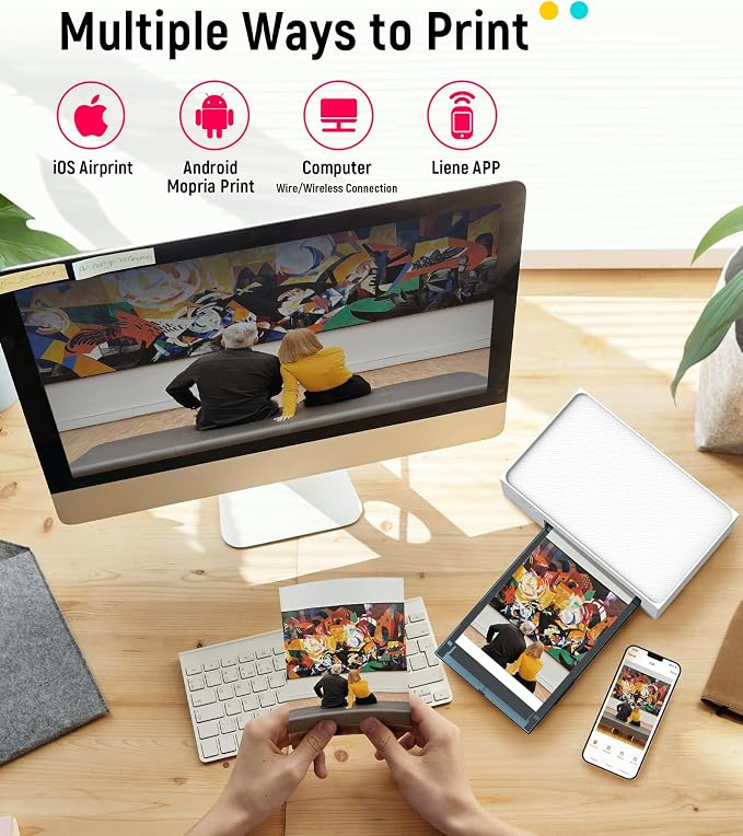 Liene M100 4x6'' Photo Printer, Wi-Fi Picture Printer, 20 Sheets, Full-Color - Image 7