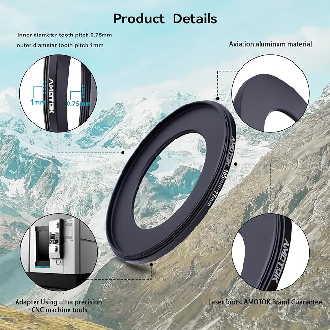 105mm Lens to 77mm Camera Lens Adapter, 105mm to 77mm Filter Step-Down Ring - Image 3