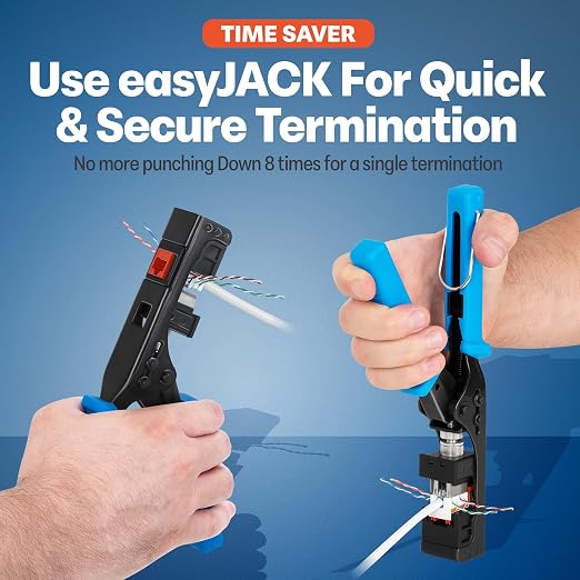 Everest 90° Angled RJ45 Cat6A Keystone Jacks 20-Pack in Orange - Image 5