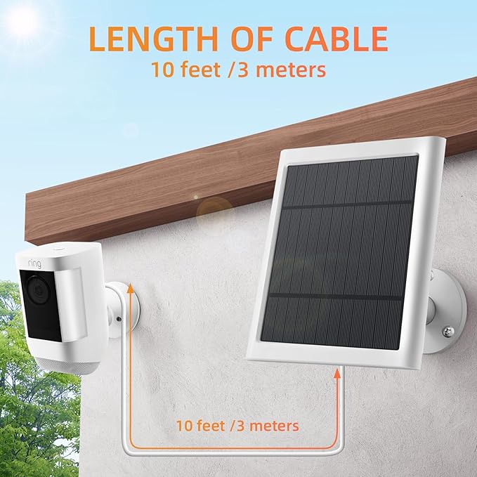 Solar Panel for Ring Camera, 4W Solar Charger Compatible - Image 3