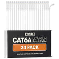 Everest Ultra Slim Cat6a Ethernet Patch Cables 10ft White by EverestMediaSolutions
