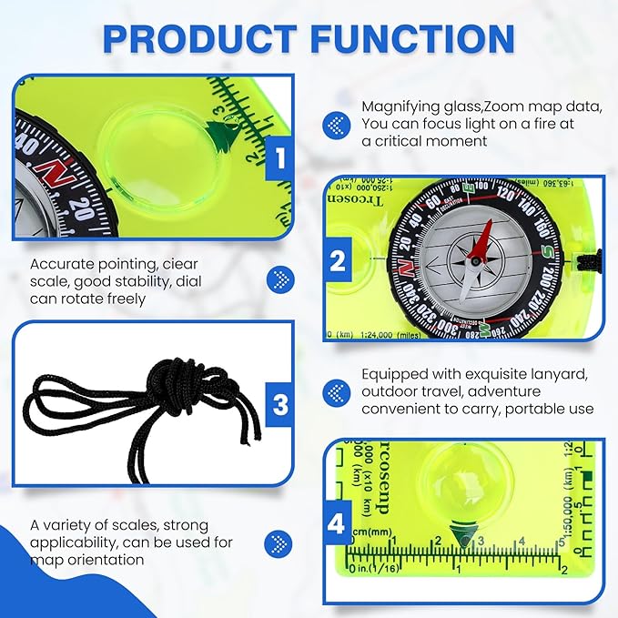 Outdoor Compass with Adjustable Declination, Navigation and Survival. - Image 3