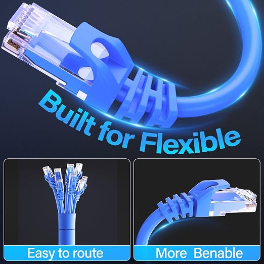 Cat6 Ethernet Cable 10Gbps 6 ft, UTP Ethernet Cable Cat 6, Flexible Bare Copper - Image 4