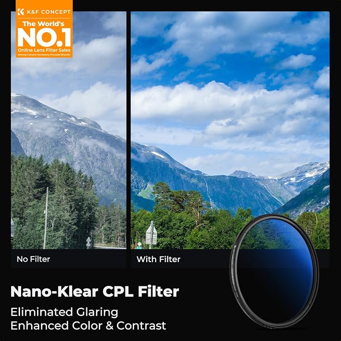 K&F CONCEPT 55mm Circular Polarizer Filter Ultra-Slim 18 Multi-Coated Optical - Image 2