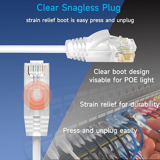 Cat6a Slim Ethernet Patch Cable 10 ft, Cat6a Patch Cable - Image 4