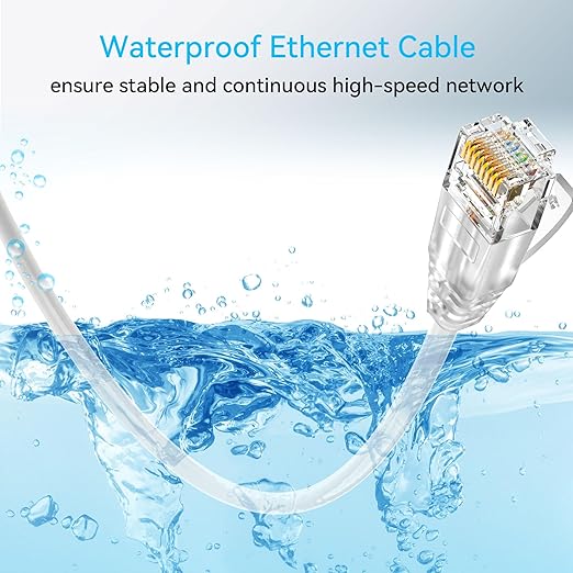 Cat6a Ethernet Cable Slim 60ft Outdoor&Indoor, 28AWG Pure Copper Cat6 Internet - Image 6