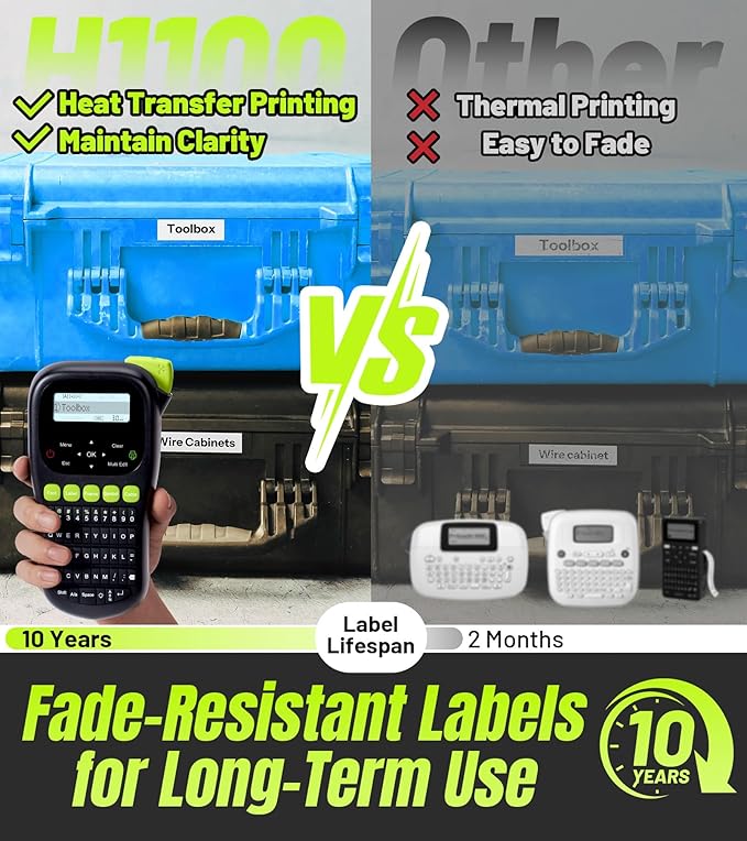 Label Maker Machine with 4 Tapes, Wire Label Maker Waterproof-Labels, Laminated - Image 3