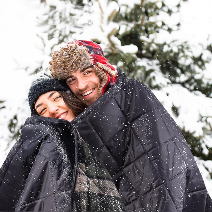 DUKUSEEK Waterproof Stadium Blanket, Hooded Outdoor Blankets Waterproof - Image 7