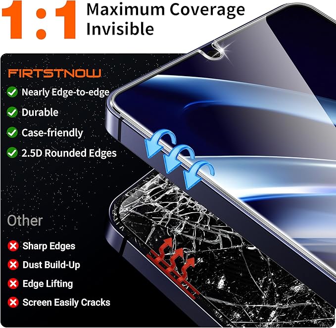 letosan 3 Pack for Samsung Galaxy S26 Ultra Screen Protector Tempered Glass + 2 - Image 5