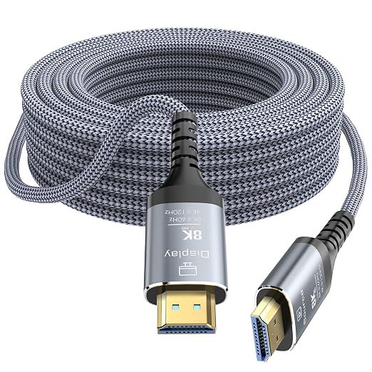 8K Fiber Optic HDMI Cable 50FT, 48Gbps Ultra High Speed Long HDMI 2.1 Cord by Anehmeta